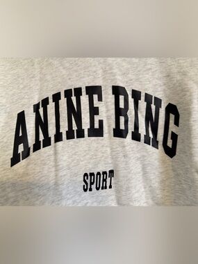 Like NEW Anine Bing Heather Gray Hooded Sport Sweatshirt size M
